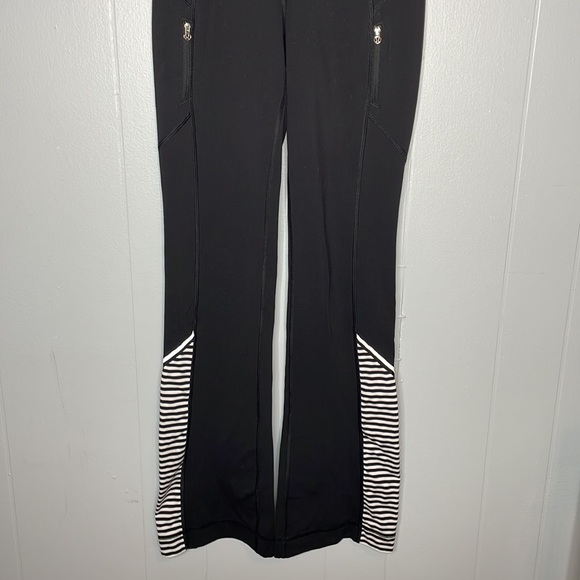 Lululemon Run Ice Queen Black/ White Striped Pants Sz 4 - Picture 4 of 10